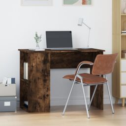 Berkfield Home Desk Smoked Oak 100x55x75 cm Engineered Wood in Brown - Size: 100 x 55 x 75 cm - thumbnail 1