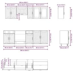 Berkfield Home 8 Piece Kitchen Cabinet Set Kalmar Artisan Oak Engineered Wood in Brown - thumbnail 8
