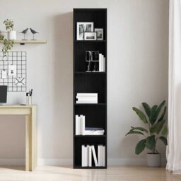 Berkfield Home Book Cabinet Black Oak 40x30x189 cm Engineered Wood - Size: 40 x 30 x 189 cm - thumbnail 3