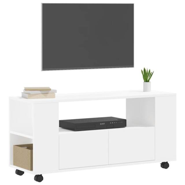 Berkfield Home TV Cabinet White 102x34.5x43 cm Engineered Wood - image 1