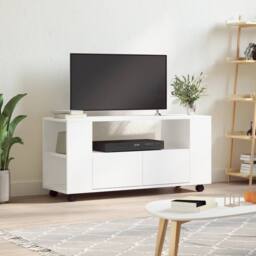 Berkfield Home TV Cabinet White 102x34.5x43 cm Engineered Wood - thumbnail 2