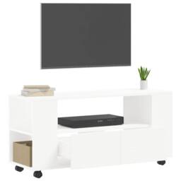 Berkfield Home TV Cabinet White 102x34.5x43 cm Engineered Wood - thumbnail 4