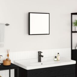 Berkfield Home LED Bathroom Mirror Black Oak 40x8.5x37 cm Engineered Wood - thumbnail 1