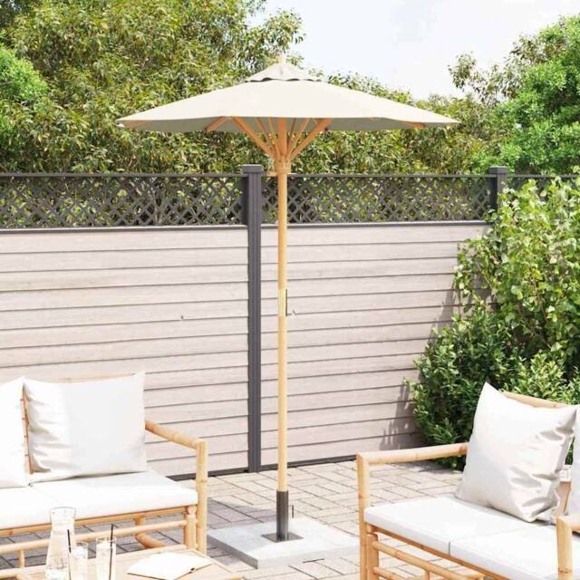 Berkfield Home White Garden Parasol Cream White 150x210 cm Bamboo - image 1
