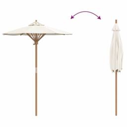 Berkfield Home White Garden Parasol Cream White 150x210 cm Bamboo - thumbnail 6