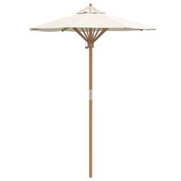 Berkfield Home White Garden Parasol Cream White 150x210 cm Bamboo - thumbnail 3