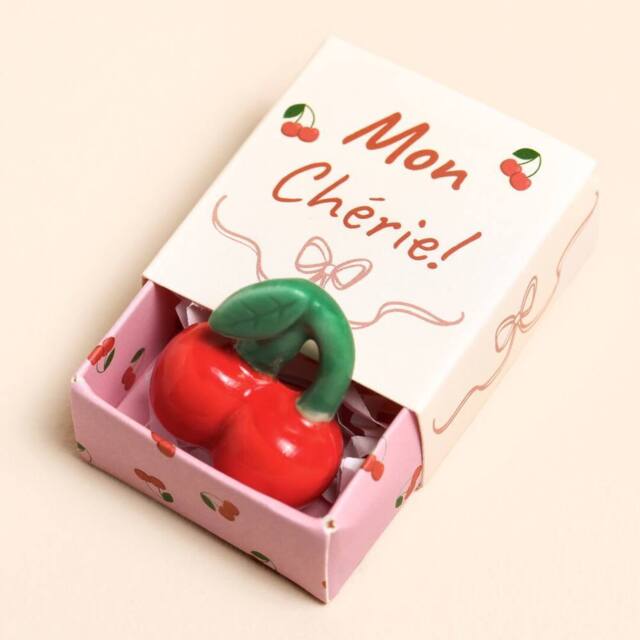 Lisa Angel Women's Tiny Ceramic Cherry Matchbox Token in Red - image 1