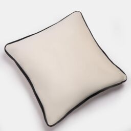 OHS 2 Pack Matte Velvet Piped Cushion Covers Home Decor Set in Cream - Size: 45 cm x 45 cm - thumbnail 4