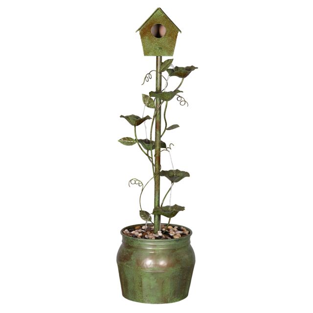 Primrose Enchanted Zinc Bird Box Cascading Water Feature 130cm in Grey - image 1