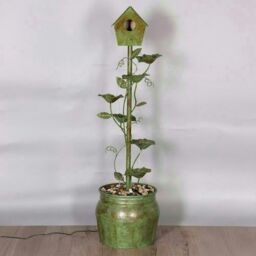 Primrose Enchanted Zinc Bird Box Cascading Water Feature 130cm in Grey - thumbnail 3