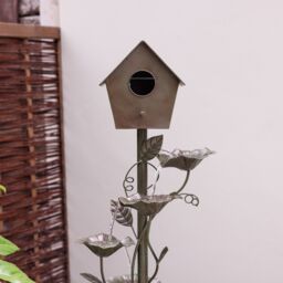 Primrose Enchanted Zinc Bird Box Cascading Water Feature 130cm in Grey - thumbnail 4