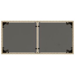Berkfield Home Garden Table with Glass Top Beige 115x54x74 cm Poly Rattan - Size: 115 x 54 x 74 cm - thumbnail 7