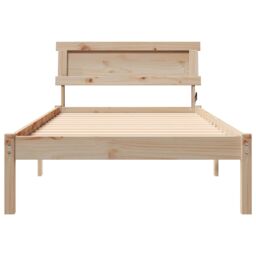 Berkfield Home with LED Strip Lights with Headboard Brown 90 x 190 cm Solid pine wood - thumbnail 5