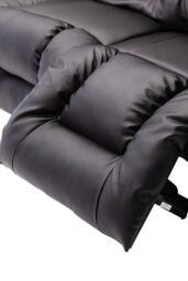 More4Homes Caesar Manual Recliner Bonded Leather 1+2 Seater Sofa Set in Black - thumbnail 9