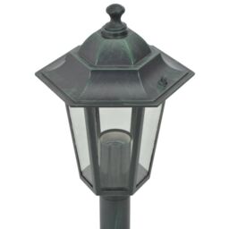 Berkfield Home Garden Post Lights 6 pcs E27 110 cm Aluminium Dark Green - thumbnail 4