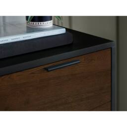 Cheshire Premium Arden 2 Drawer Walnut & Black Bedside Unit - thumbnail 4