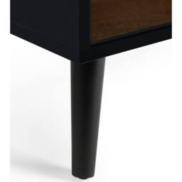 Cheshire Premium Arden 2 Drawer Walnut & Black Bedside Unit - thumbnail 5