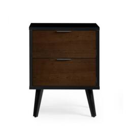 Cheshire Premium Arden 2 Drawer Walnut & Black Bedside Unit - thumbnail 6