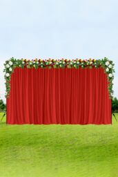 Neel Blue Spandex Backdrop Curtain, Wrinkle-Free Polyester Fabric Backdrop Panel, 3x6 Metres in Red - thumbnail 7