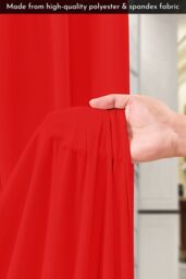 Neel Blue Spandex Backdrop Curtain, Wrinkle-Free Polyester Fabric Backdrop Panel, 3x6 Metres in Red - thumbnail 5
