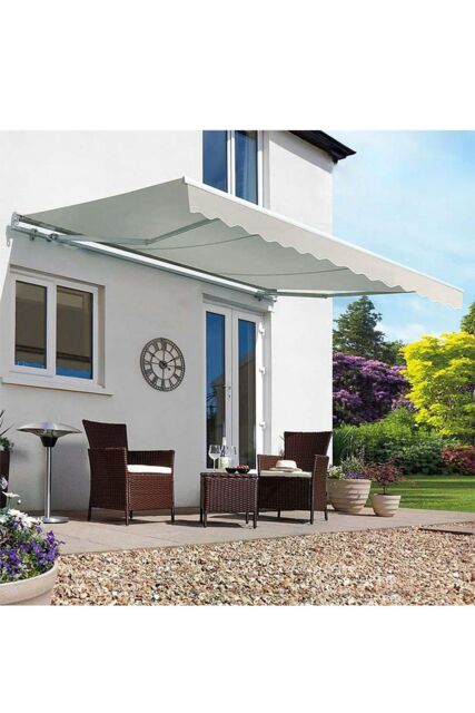 "Living and Home Window & Door Awning Canopy - UV & Weather Resistant 98""x79"" High-Quality Polyester Fabric w/ Aluminium Brackets for Porch, Patio" - image 1