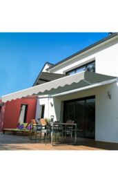 "Living and Home Window & Door Awning Canopy - UV & Weather Resistant 98""x79"" High-Quality Polyester Fabric w/ Aluminium Brackets for Porch, Patio" - thumbnail 2