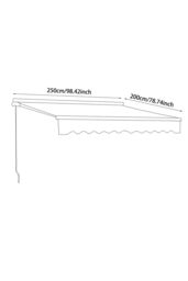 "Living and Home Window & Door Awning Canopy - UV & Weather Resistant 98""x79"" High-Quality Polyester Fabric w/ Aluminium Brackets for Porch, Patio" - thumbnail 9