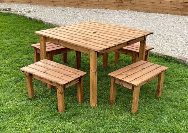 Charles Taylor Trading Four Seater Form Table Set in Brown - image 1