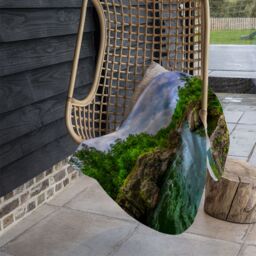 Benjamin Tate Design River in mountain forest landscape Designer Blanket in Natural - Size: 120 cm x 150 cm - thumbnail 3