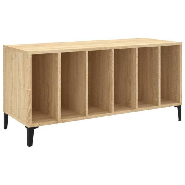 Berkfield Home Record Cabinet Sonoma Oak 100x38x48 cm Engineered Wood in Brown - Size: 100 x 38 x 48 cm - image 1