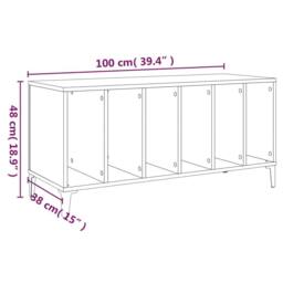 Berkfield Home Record Cabinet Sonoma Oak 100x38x48 cm Engineered Wood in Brown - Size: 100 x 38 x 48 cm - thumbnail 8