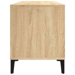 Berkfield Home Record Cabinet Sonoma Oak 100x38x48 cm Engineered Wood in Brown - Size: 100 x 38 x 48 cm - thumbnail 6