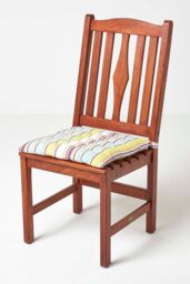 Homescapes Osaka Green Stripe Seat Pad with Button Straps 100% Cotton, 40 x 40cm - Size: 40 x 40 cm - thumbnail 6