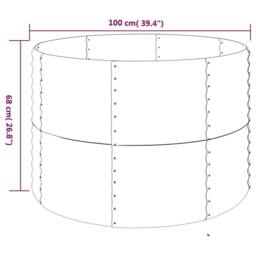 Berkfield Home Garden Raised Bed Powder-coated Steel 100x100x68 cm Silver - Size: 100 x 100 x 68 cm - thumbnail 5