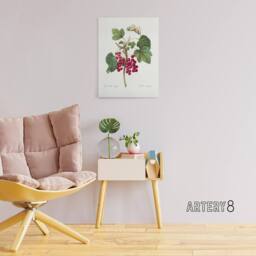"Artery8 Redcurrant Berries & Butterfly Redoute Vintage Canvas Wall Art in White - Size: W24"" x H32""" - thumbnail 3
