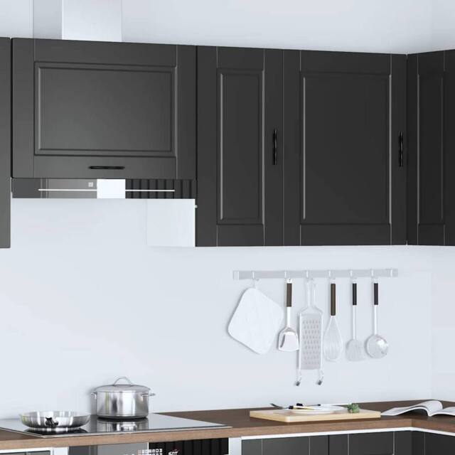 Berkfield Home Kitchen Wall Cabinet¬†Porto Black Engineered Wood - image 1