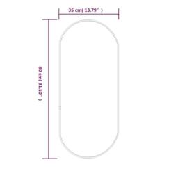 Berkfield Home Wall Mirror Black 80x35 cm Oval - thumbnail 6