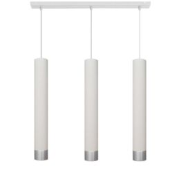 Netlighting Tuba Straight Bar Pendant Ceiling Light White Chrome 60cm