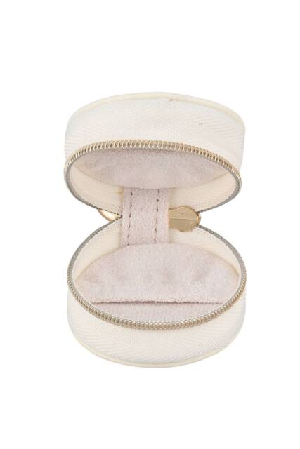 SHEONLY Women's Mini Portable PU Leather Travel Jewellery Box in White - image 1