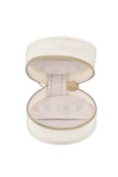 SHEONLY Women's Mini Portable PU Leather Travel Jewellery Box in White