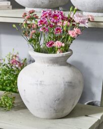 Dibor Traditional Handcrafted Grecian Flower Vase H30 x Dia31cm in White - Size: Large - thumbnail 1