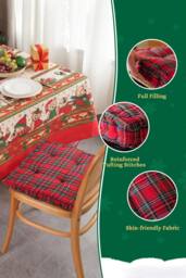 Living and Home Classic Checkered Decorative Chair Cushion in Red - Size: 40 cm x 40 cm - thumbnail 3