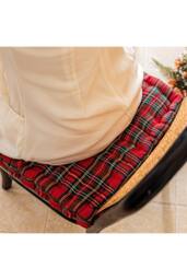 Living and Home Classic Checkered Decorative Chair Cushion in Red - Size: 40 cm x 40 cm - thumbnail 4