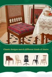 Living and Home Classic Checkered Decorative Chair Cushion in Red - Size: 40 cm x 40 cm - thumbnail 7