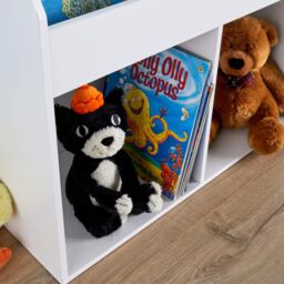 Home Source Kids Childrens Bookshelf Storage Bookcase Organiser Wooden Shelving in White - thumbnail 6