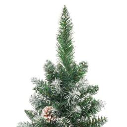 Berkfield Home Artificial Slim Christmas Tree with Stand 210 cm PVC in Green - thumbnail 3