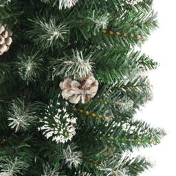 Berkfield Home Artificial Slim Christmas Tree with Stand 210 cm PVC in Green - thumbnail 4