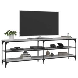 Berkfield Home TV Cabinet Grey Sonoma 160x30x50 cm Engineered Wood - Size: 160 x 30 x 50 cm - thumbnail 4