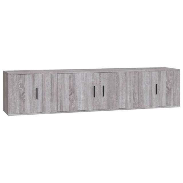 Berkfield Home 3 Piece TV Cabinet Set Grey Sonoma Engineered Wood - image 1