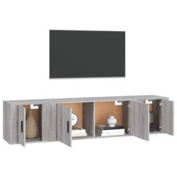 Berkfield Home 3 Piece TV Cabinet Set Grey Sonoma Engineered Wood - thumbnail 3